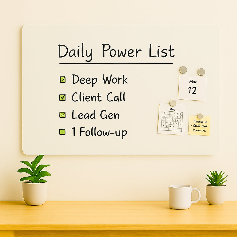 Magnetic (No Ghosting) White Glass Whiteboards - Peaceful White