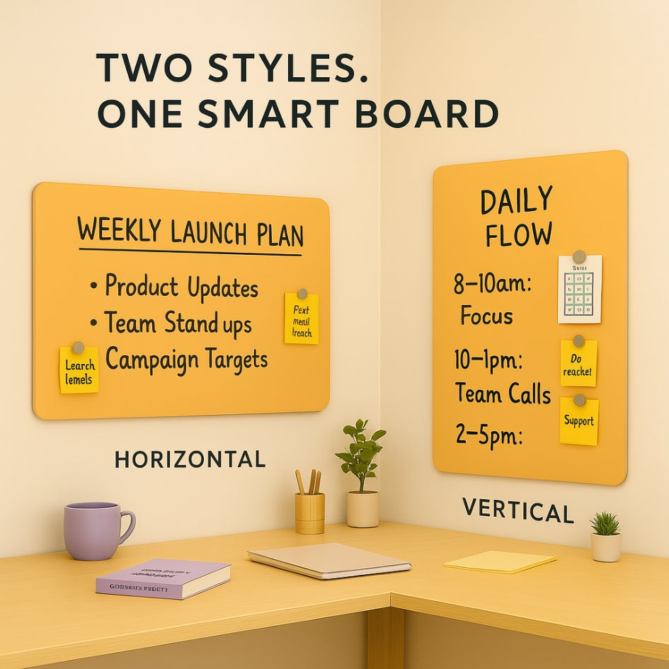 Magnetic (Modern Style) Glass White Boards - Peach Cream