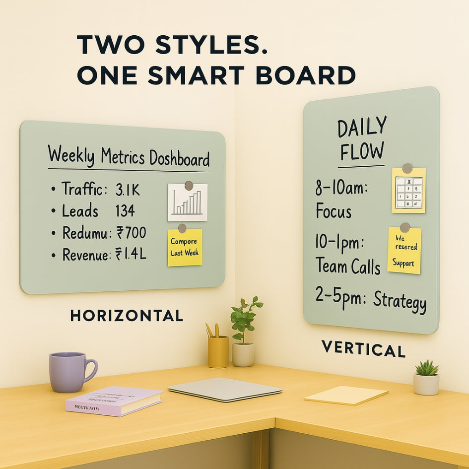 Magnetic (Scratch-Resistant) Office Glass Boards - Cool Grey