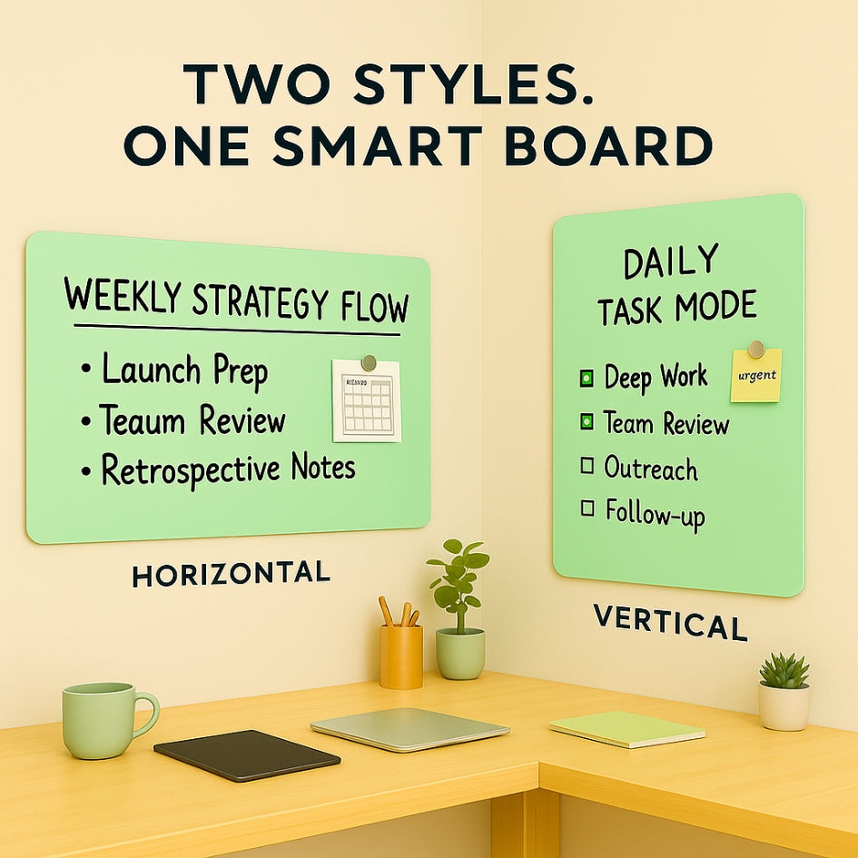 Magnetic (Long-Lasting Quality) Tempered Glass Boards - Fresh Lime