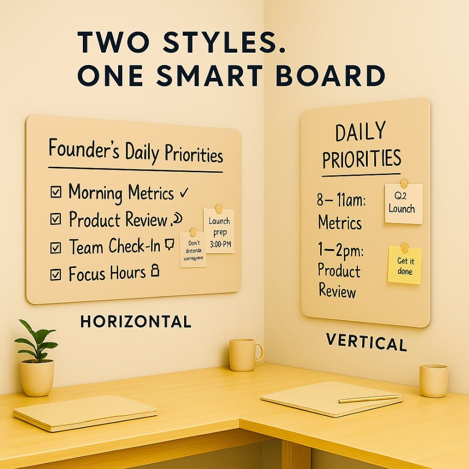 Magnetic (6 MM Thick) Glass Whiteboards - Warm Beige