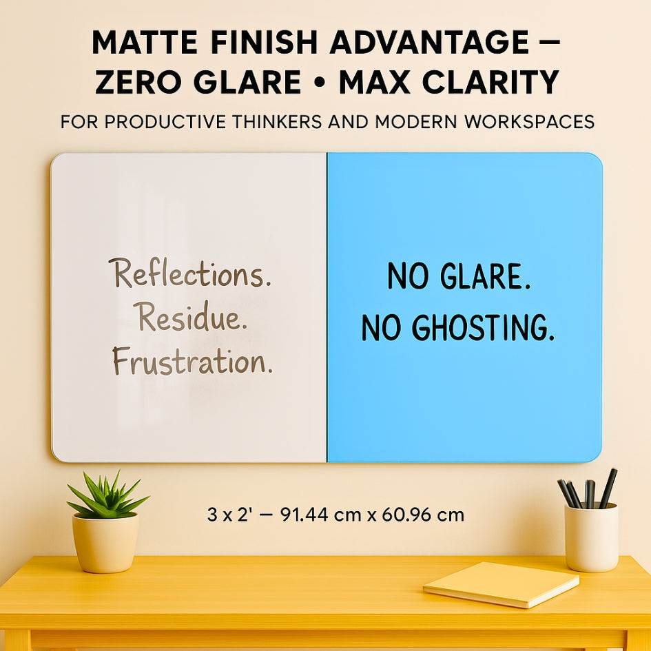 Magnetic (Frameless Design) Glass Writing Boards - Blue Breeze
