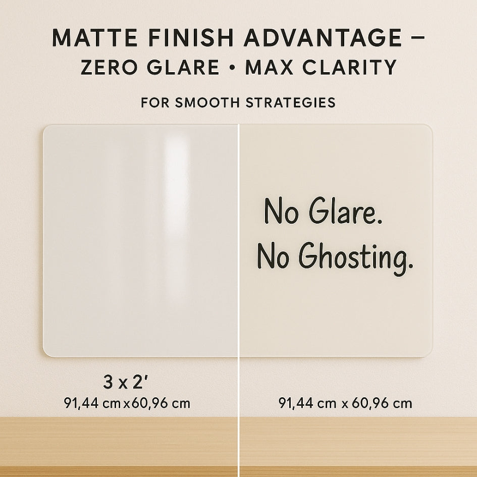 Magnetic (No Ghosting) White Glass Whiteboards - Peaceful White
