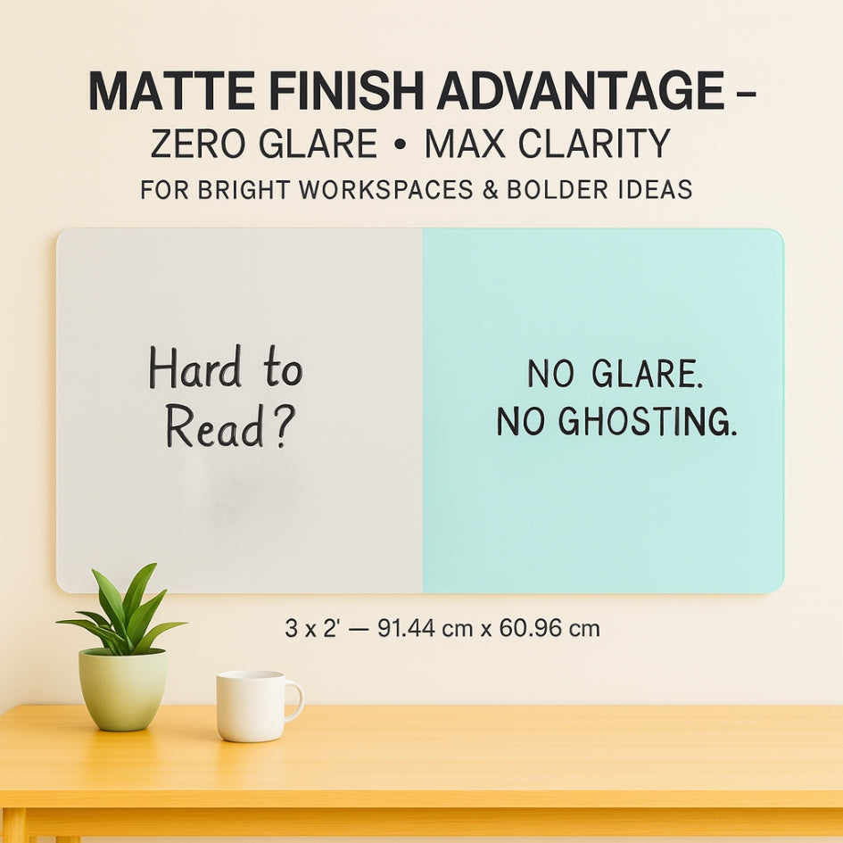 Magnetic (Effortless Clean) Wall Mounted Glass Boards - Aqua Sky