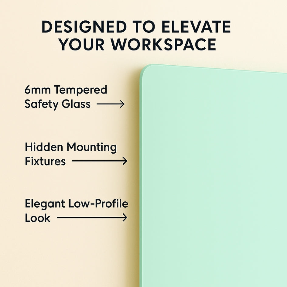 Magnetic (Effortless Clean) Wall Mounted Glass Boards - Aqua Sky