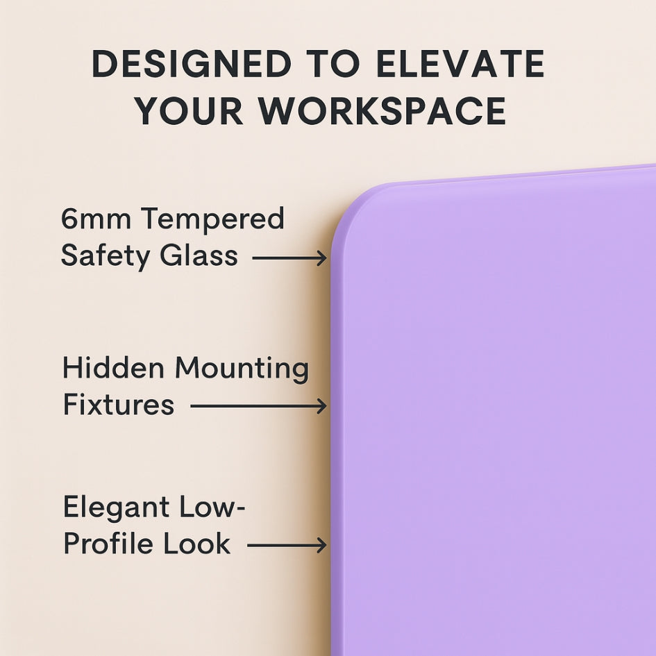 Magnetic (Stain-Free) Glass Dry Erase Boards - Lavender Dream