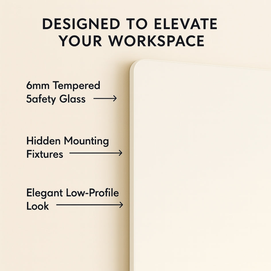 Magnetic (No Ghosting) White Glass Whiteboards - Peaceful White