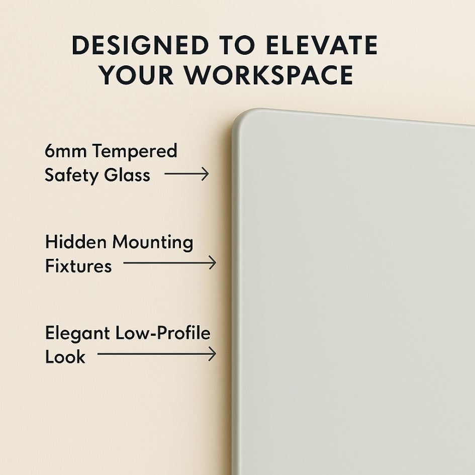 Magnetic (Scratch-Resistant) Office Glass Boards - Cool Grey