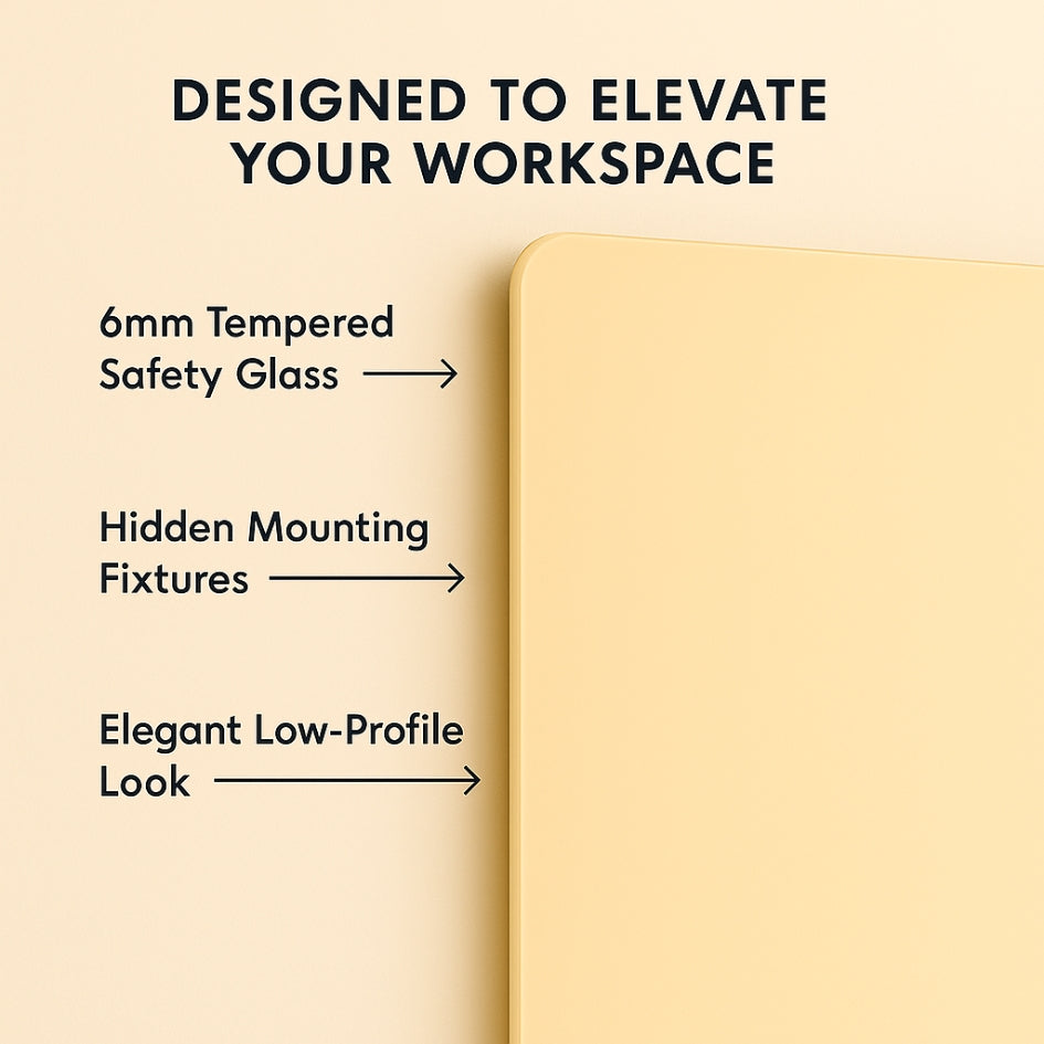 Magnetic (6 MM Thick) Glass Whiteboards - Warm Beige