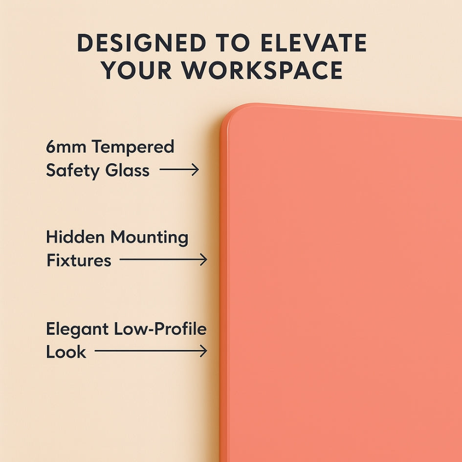 Magnetic (Premium Matte) Glass Boards For Wall - Coral Blush