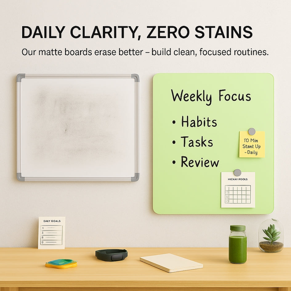 Magnetic (Long-Lasting Quality) Tempered Glass Boards - Fresh Lime
