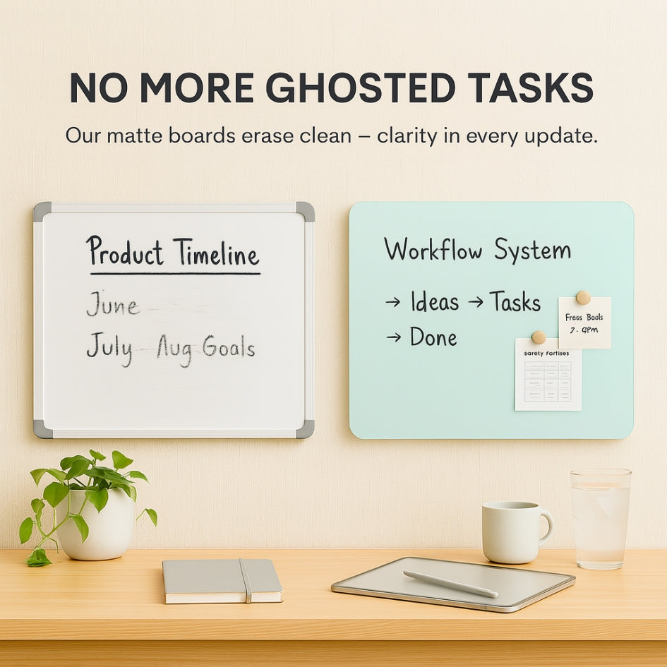 Magnetic (Effortless Clean) Wall Mounted Glass Boards - Aqua Sky
