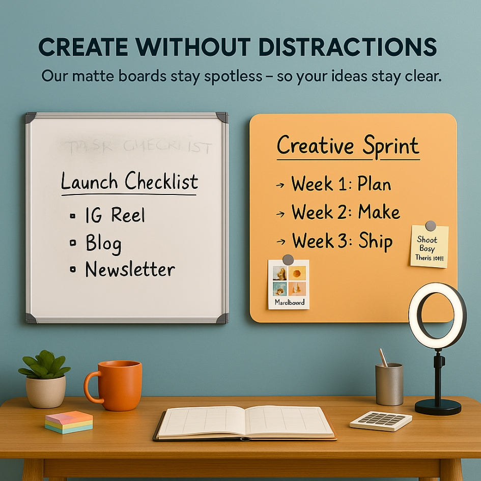 Magnetic (Modern Style) Glass White Boards - Peach Cream