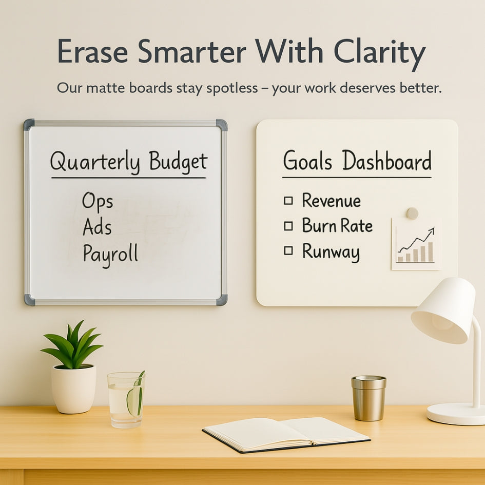 Magnetic (No Ghosting) White Glass Whiteboards - Peaceful White