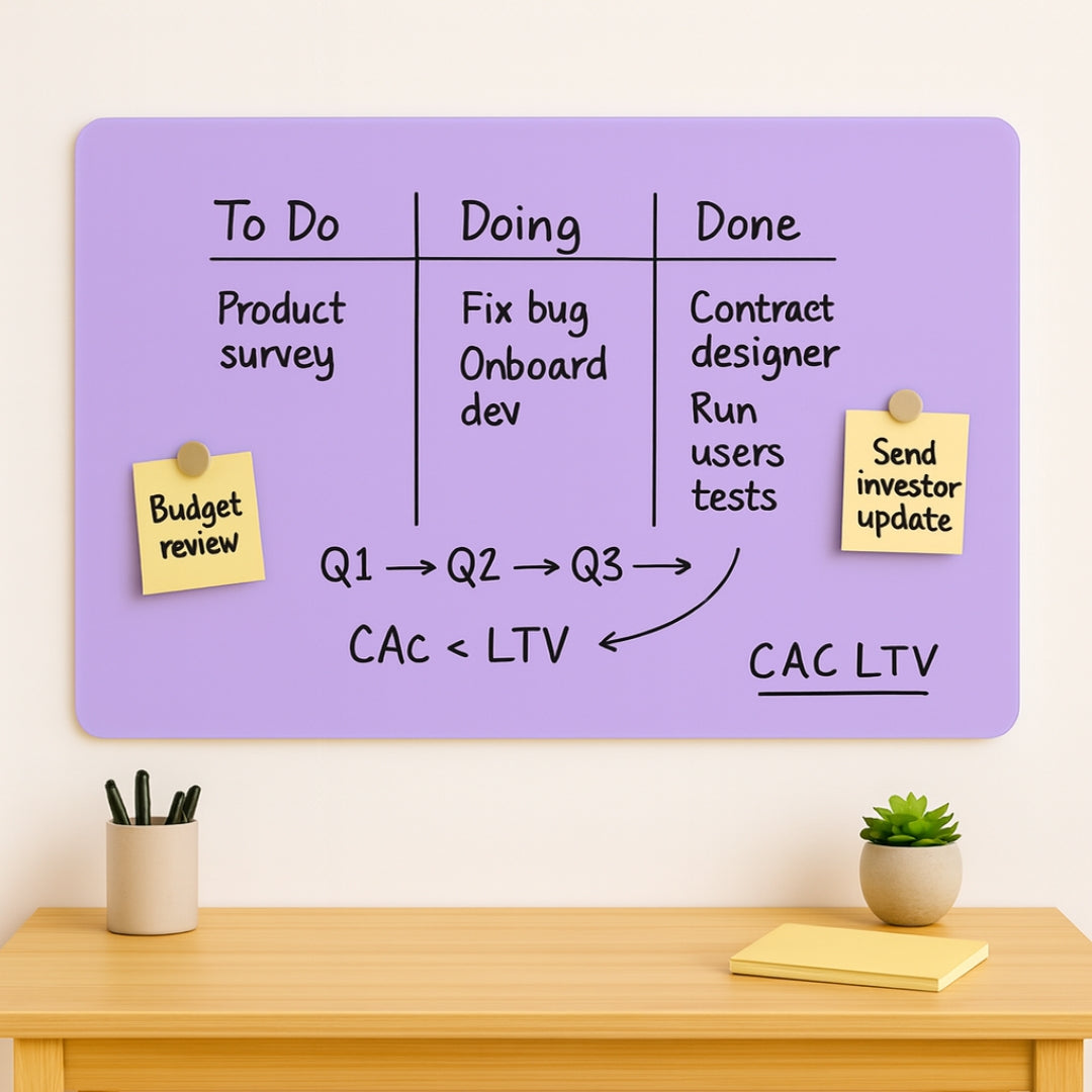 Magnetic (Stain-Free) Glass Dry Erase Boards - Lavender Dream