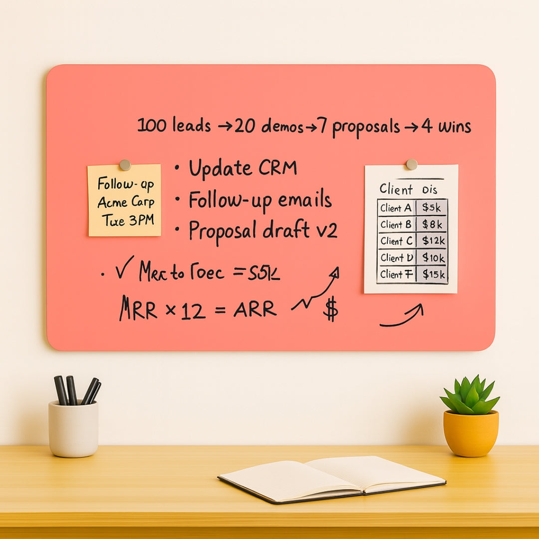 Magnetic (Premium Matte) Glass Boards For Wall - Coral Blush