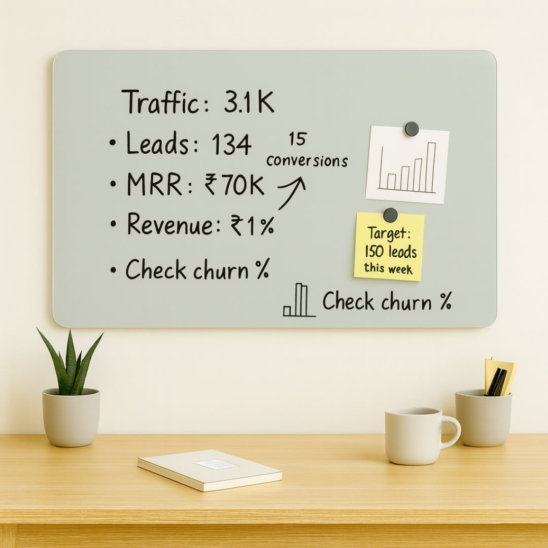 Magnetic (Scratch-Resistant) Office Glass Boards - Cool Grey