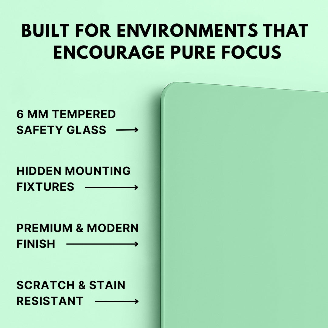 Magnetic (Durable Glass) Glass Marker Boards - Mint Calm