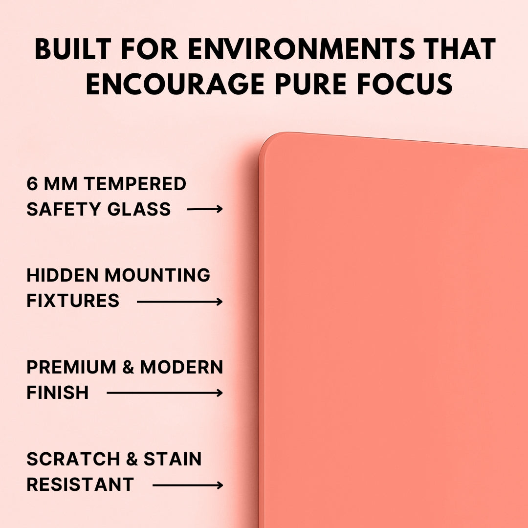 Magnetic (Premium Matte) Glass Boards For Wall - Coral Blush