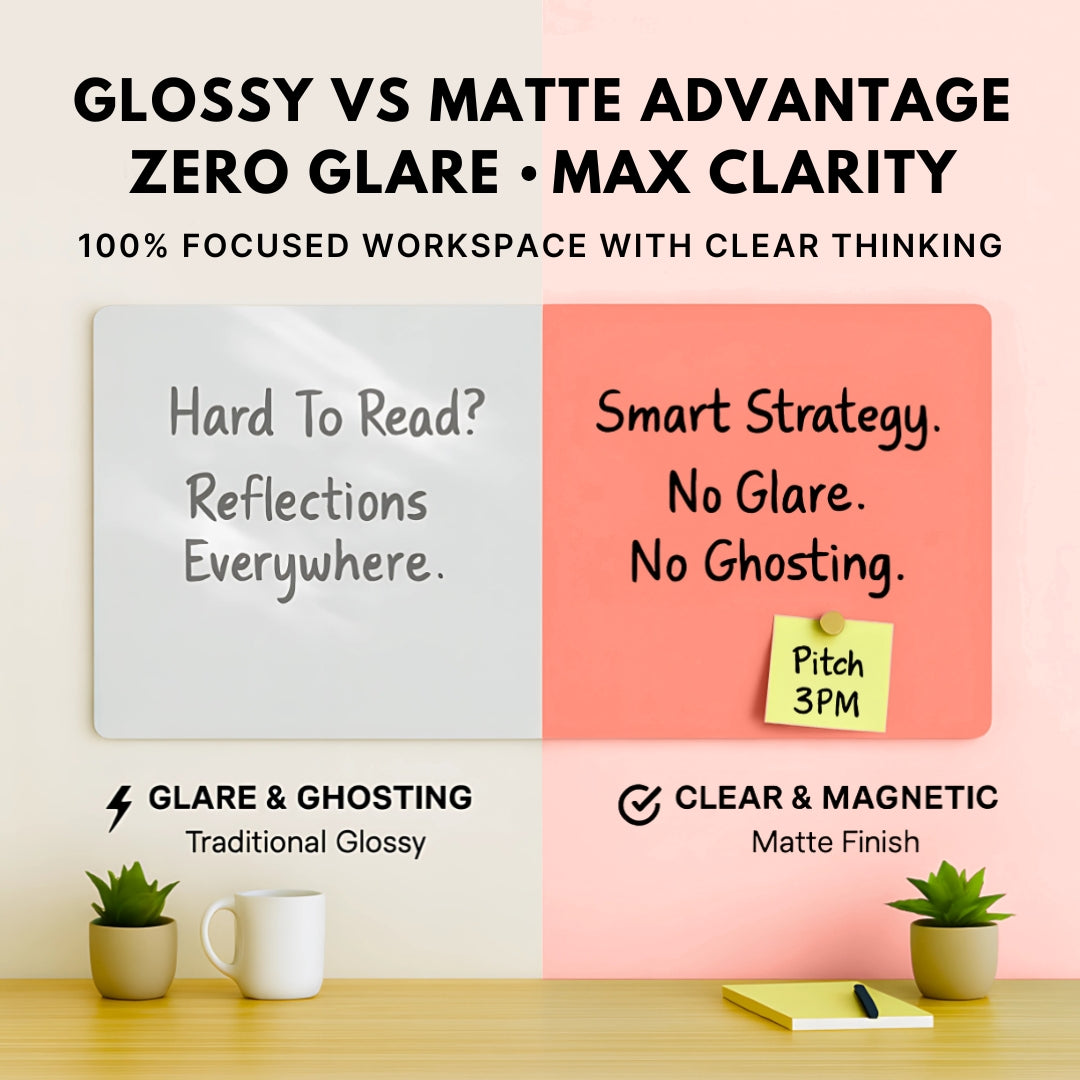 Magnetic (Premium Matte) Glass Boards For Wall - Coral Blush