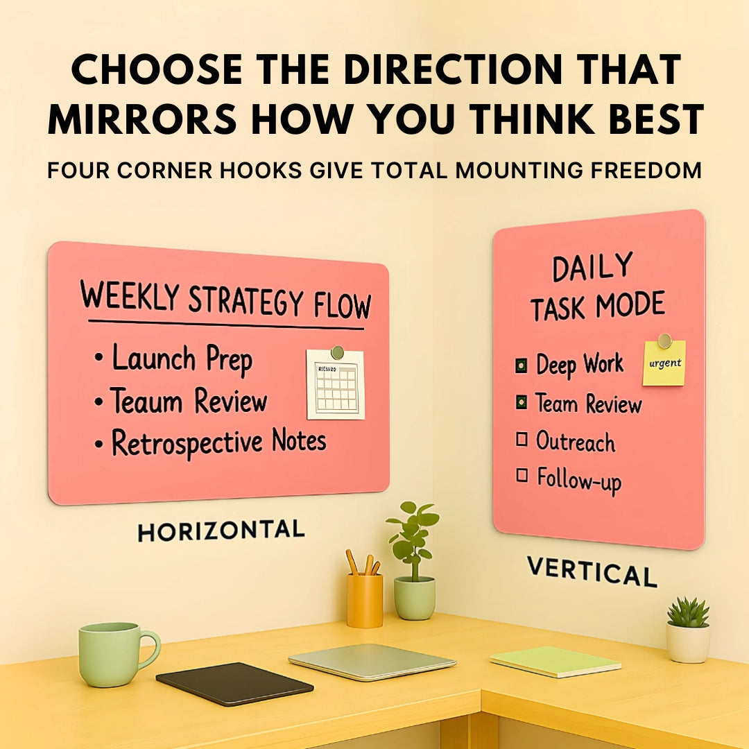 Magnetic (Premium Matte) Glass Boards For Wall - Coral Blush