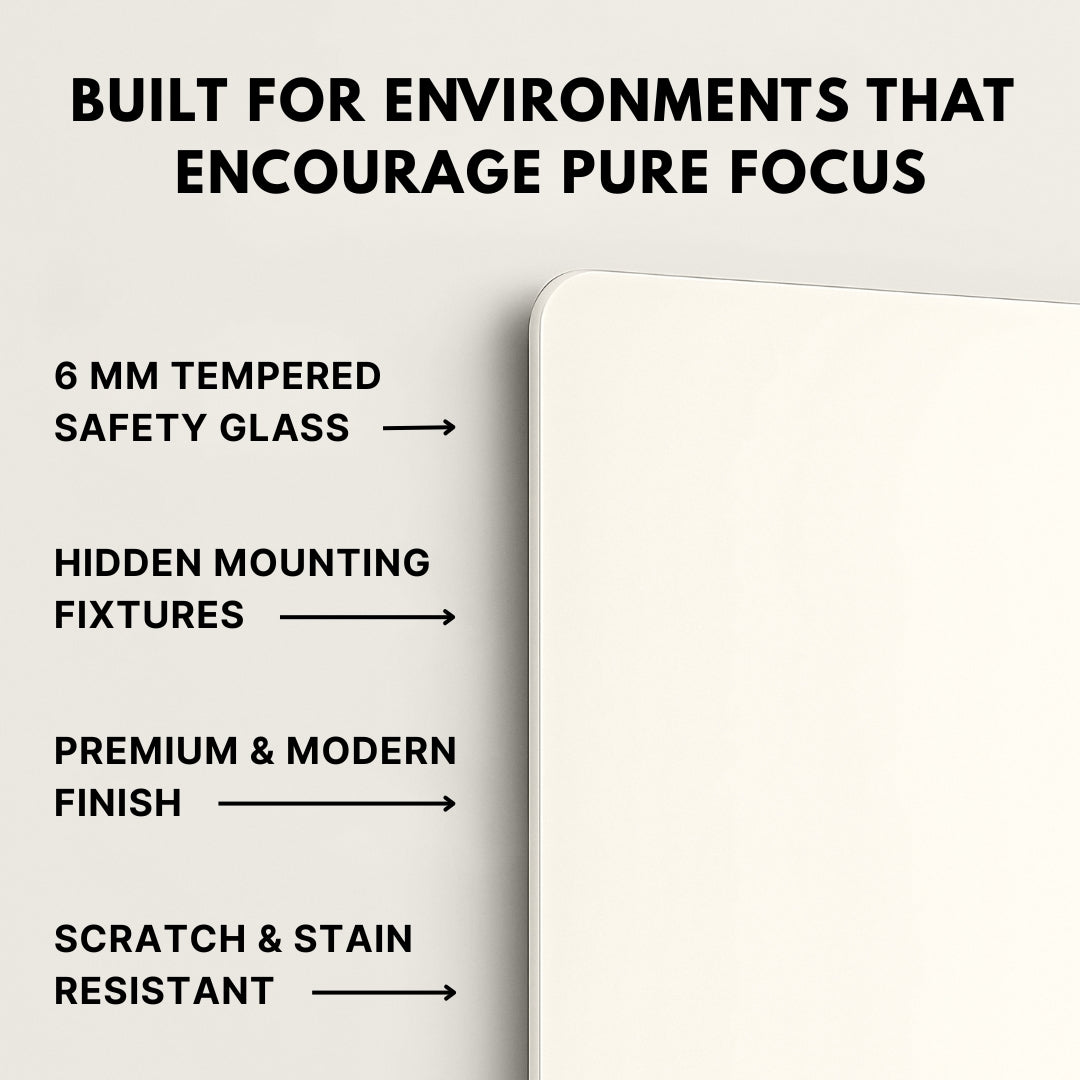 Magnetic (No Ghosting) Glass Whiteboards - Peaceful White