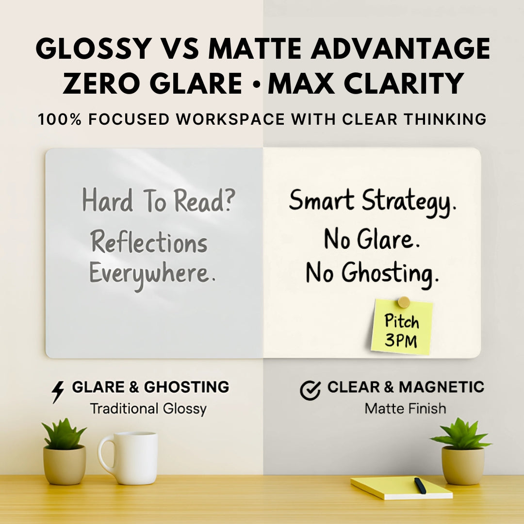Magnetic (No Ghosting) Glass Whiteboards - Peaceful White