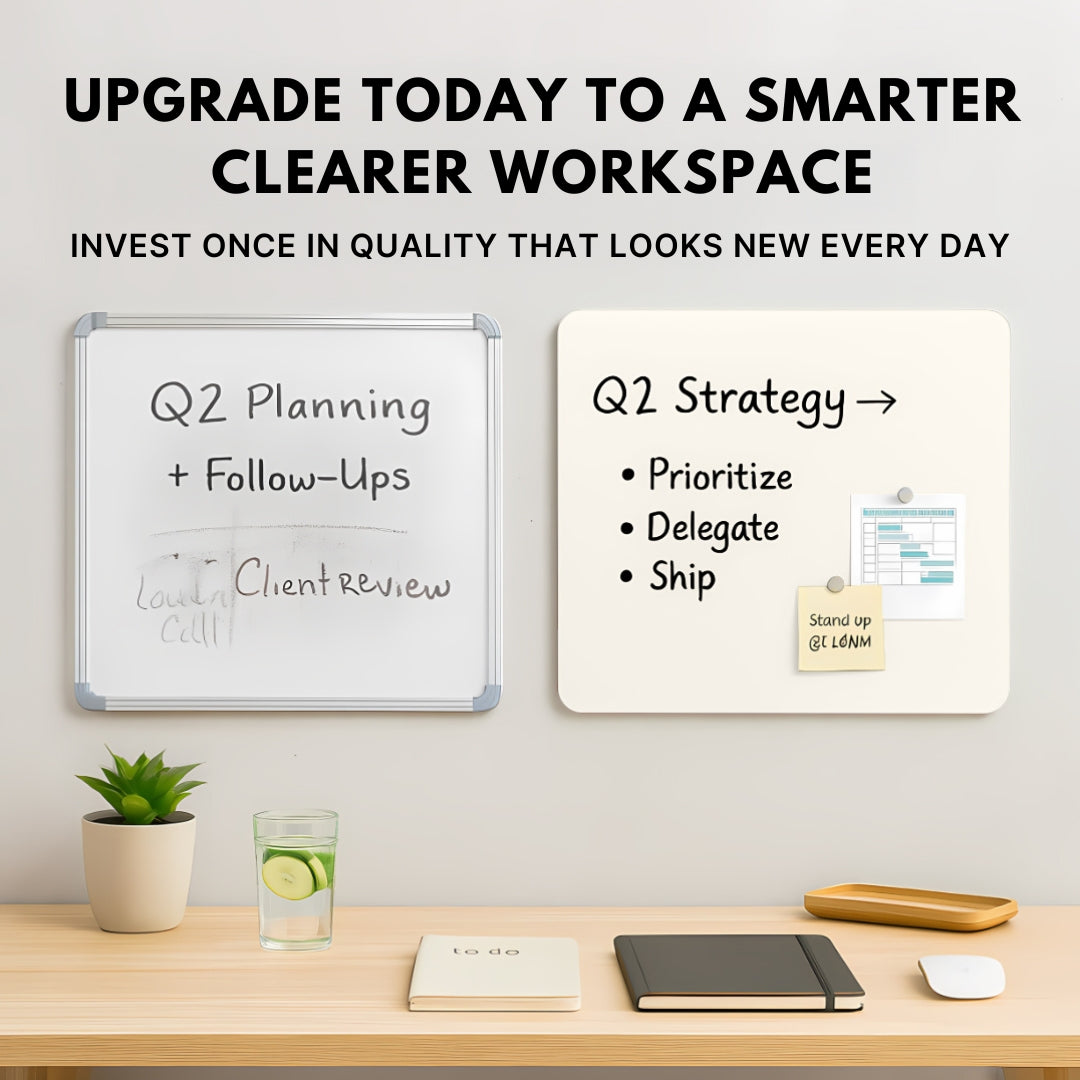 Magnetic (No Ghosting) Glass Whiteboards - Peaceful White