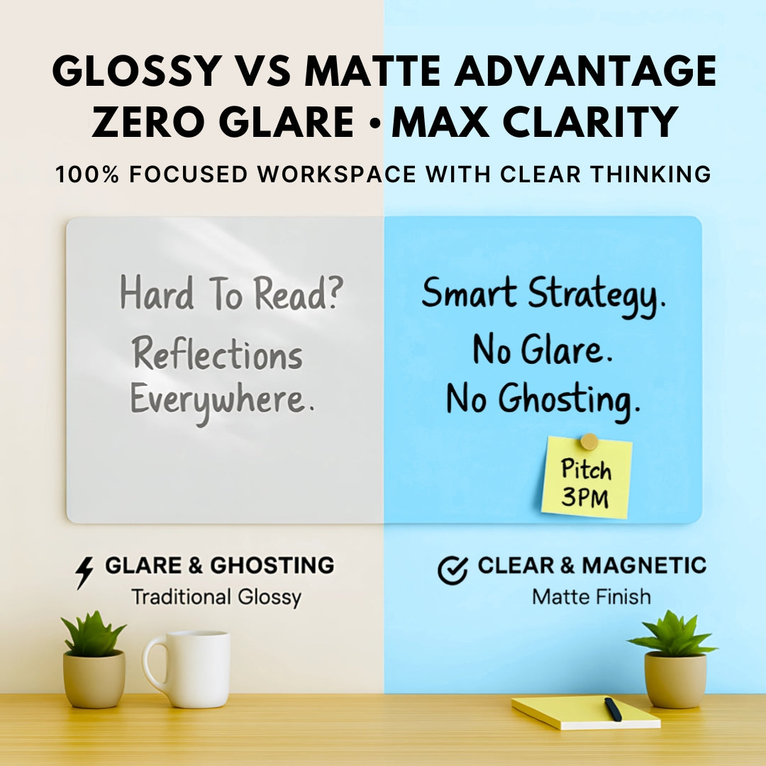 Magnetic (Frameless Design) Glass Writing Boards - Blue Breeze