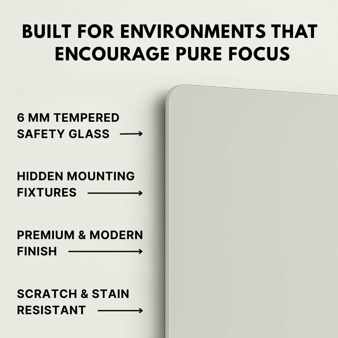 Magnetic (Scratch-Resistant) Office Glass Boards - Cool Grey