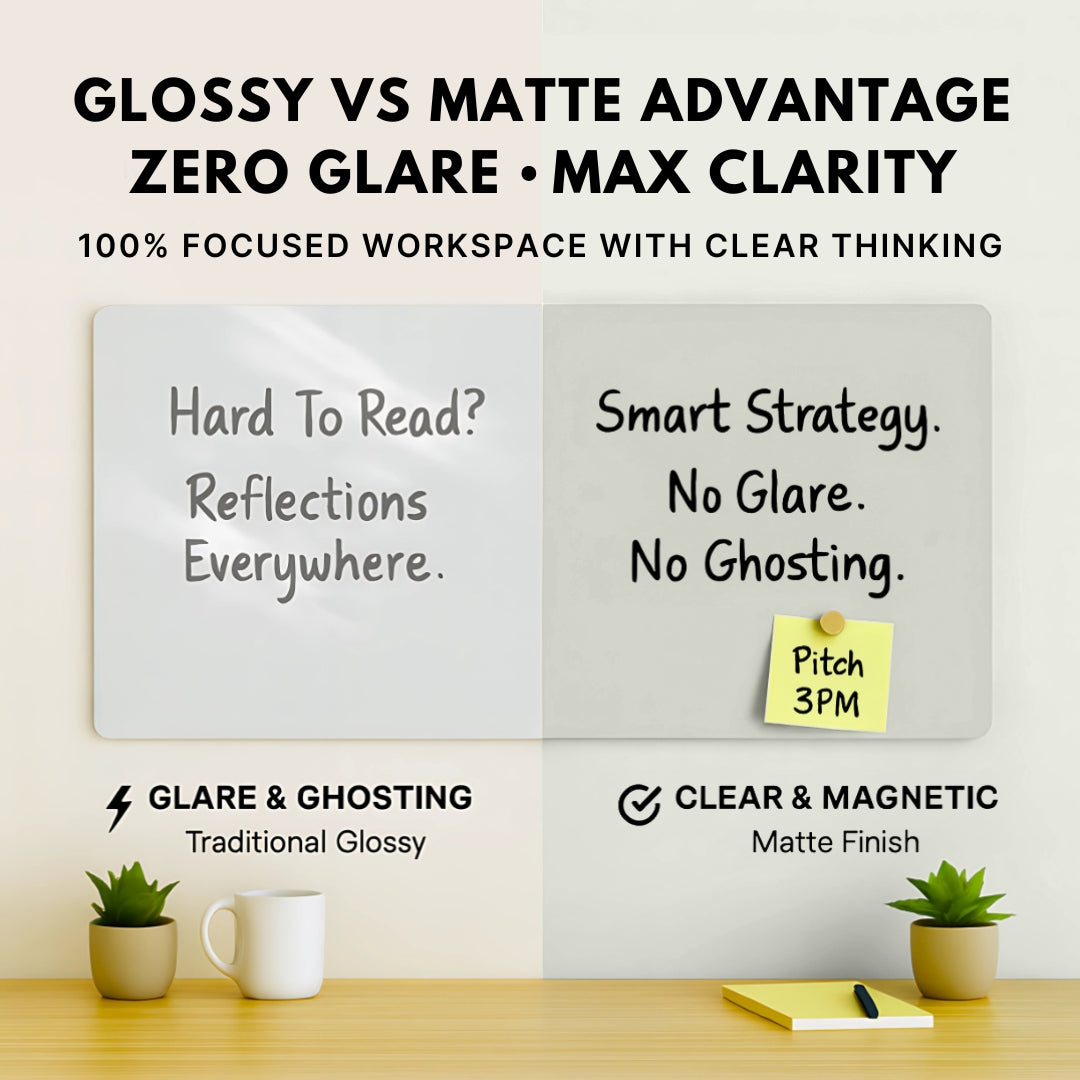 Magnetic (Scratch-Resistant) Office Glass Boards - Cool Grey