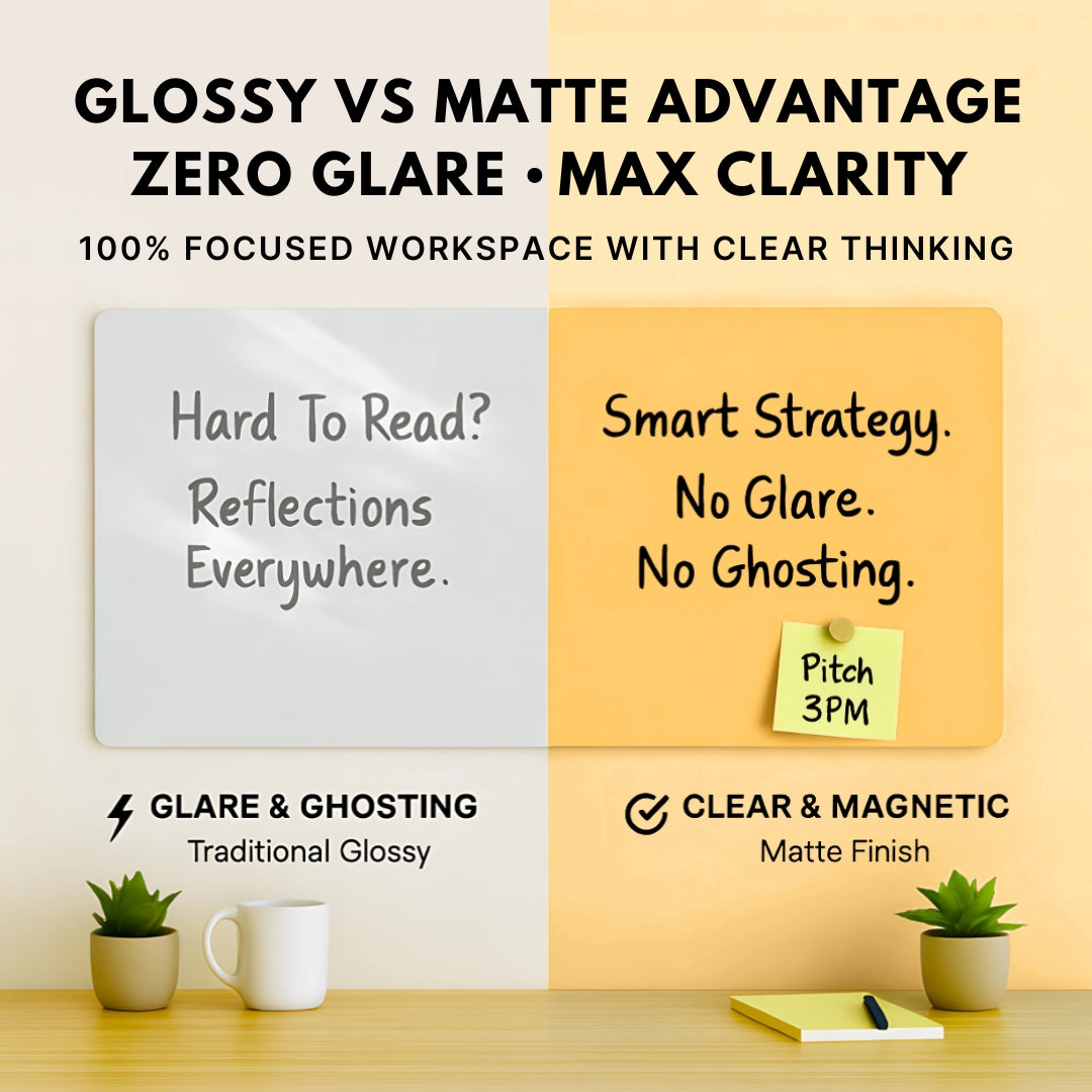 Magnetic (Modern Style) Glass White Boards - Peach Cream