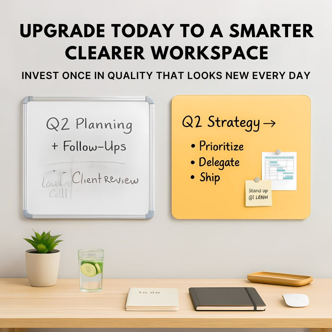 Magnetic (Modern Style) Glass White Boards - Peach Cream