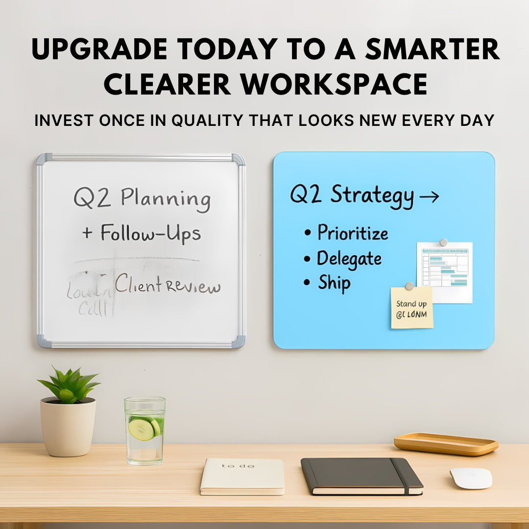 Magnetic (Frameless Design) Glass Writing Boards - Blue Breeze