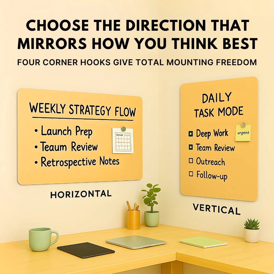 Magnetic (Modern Style) Glass White Boards - Peach Cream