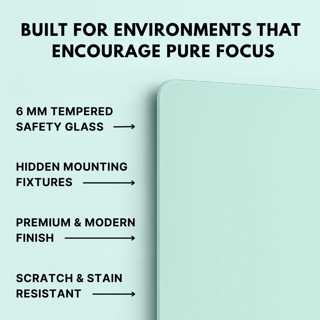 Magnetic (Easy Clean) Wall Mounted Glass Boards - Aqua Sky