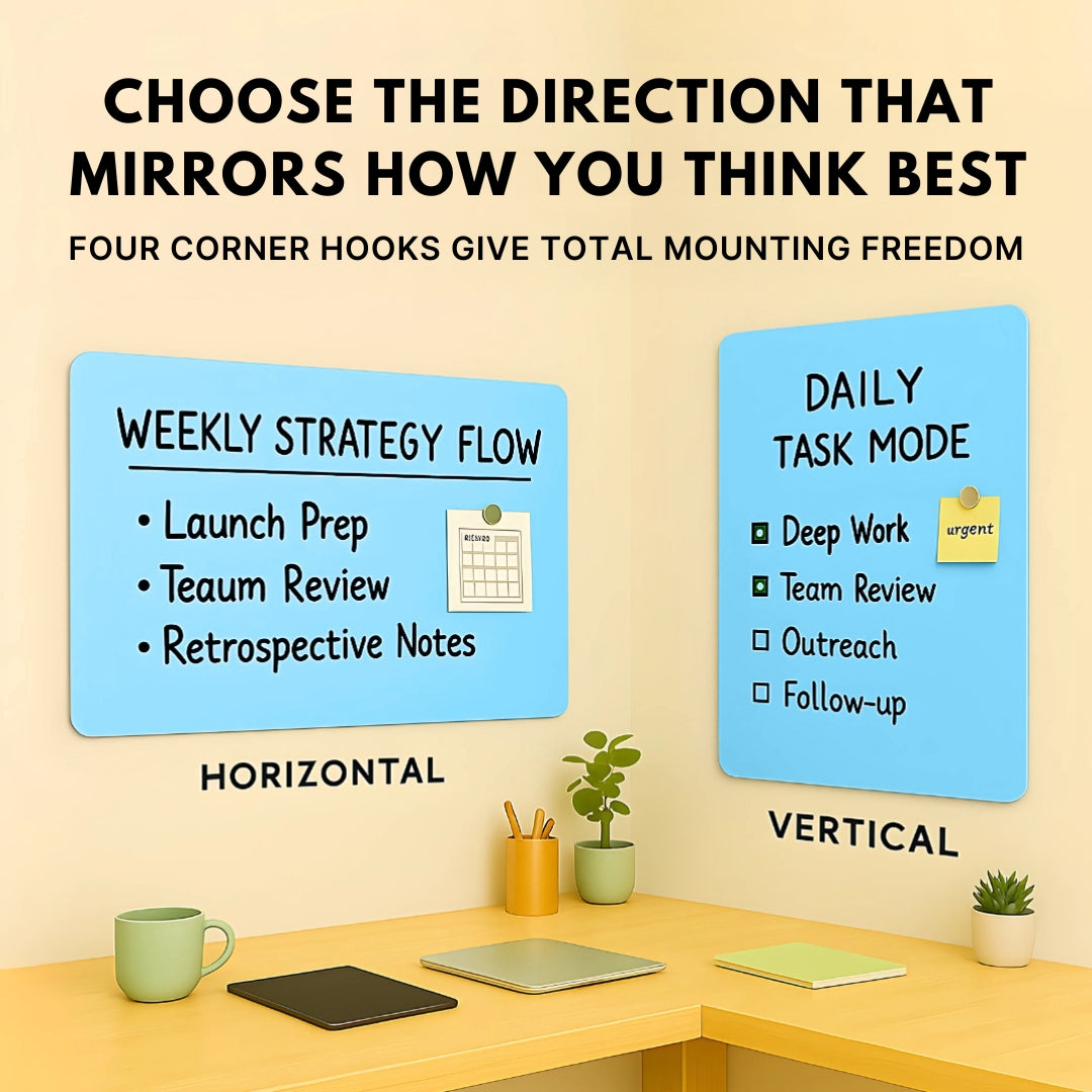 Magnetic (Frameless Design) Glass Writing Boards - Blue Breeze