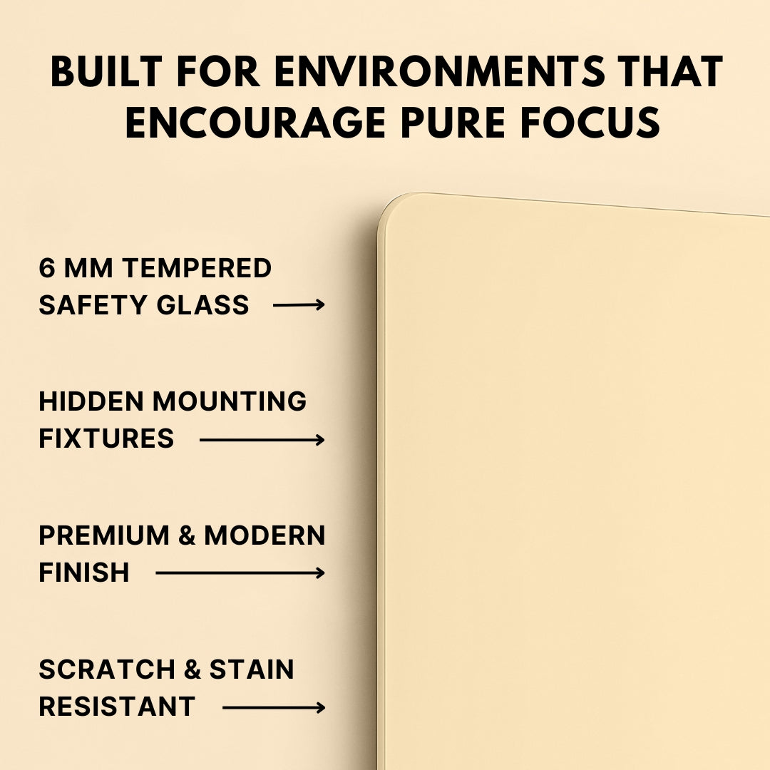 Magnetic (Sleek Finish) Glass Whiteboards - Warm Beige