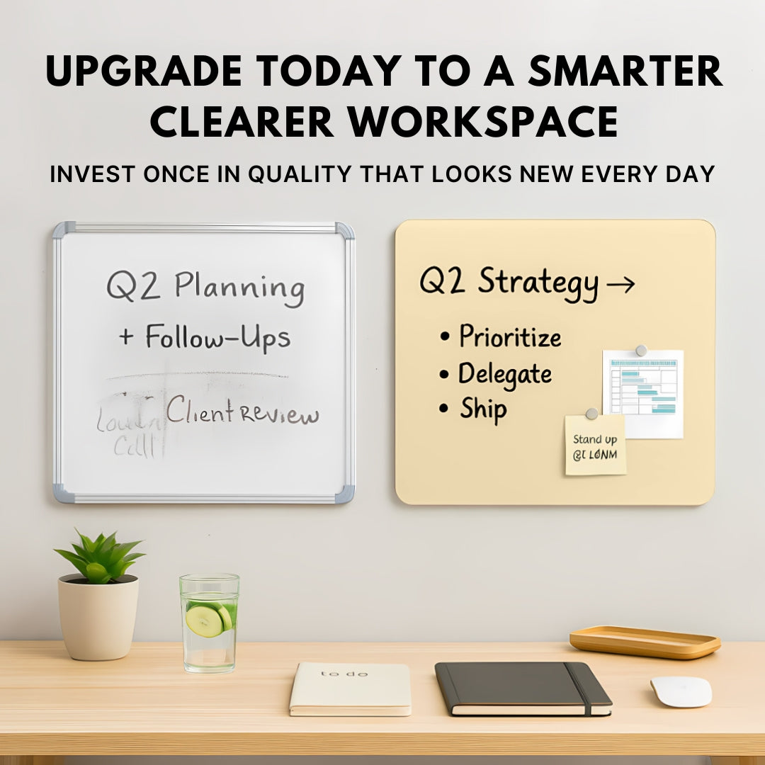 Magnetic (Sleek Finish) Glass Whiteboards - Warm Beige