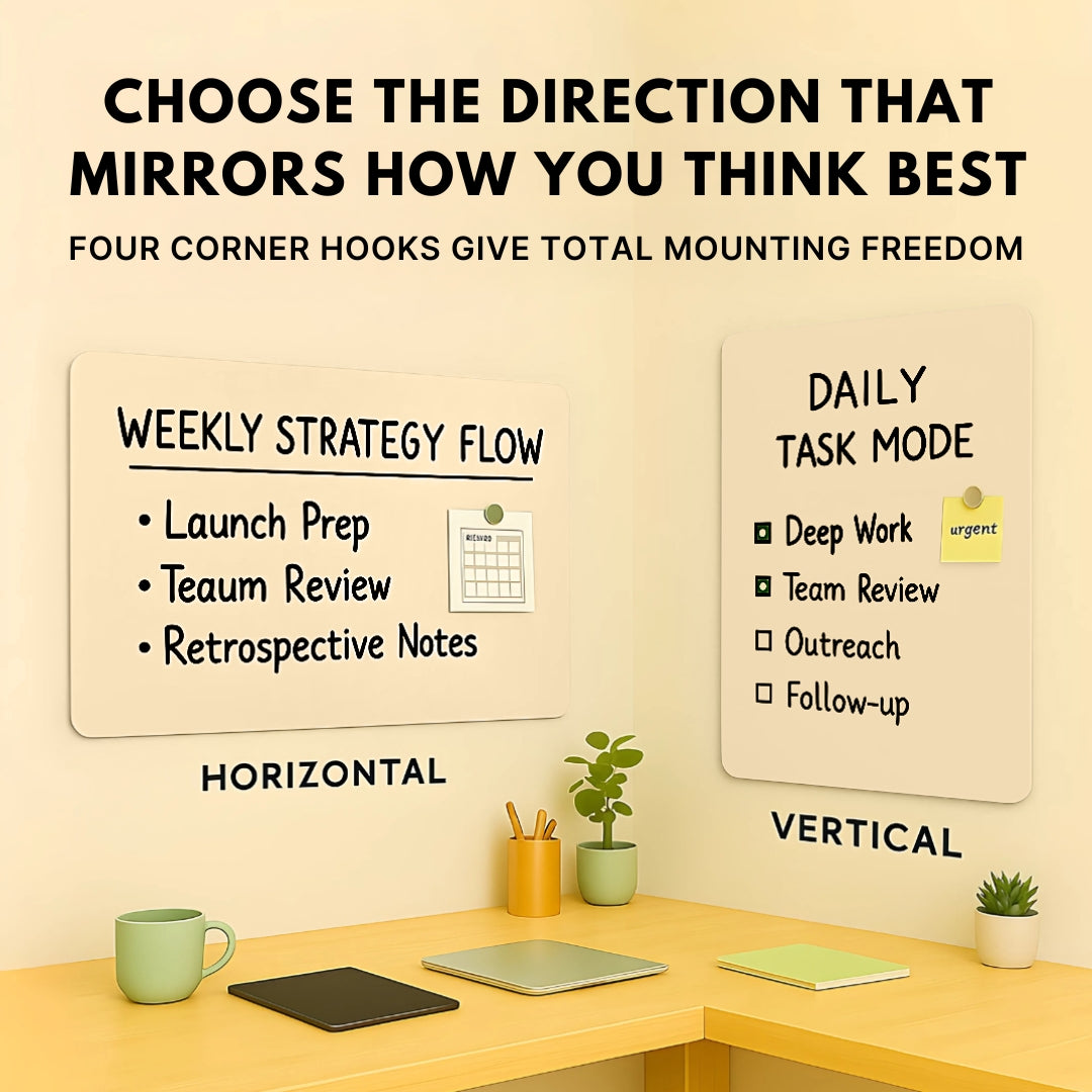 Magnetic (Sleek Finish) Glass Whiteboards - Warm Beige